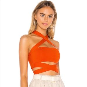 NWT REVOLVE x Superdown Strappy Halter Top in Poppy Red